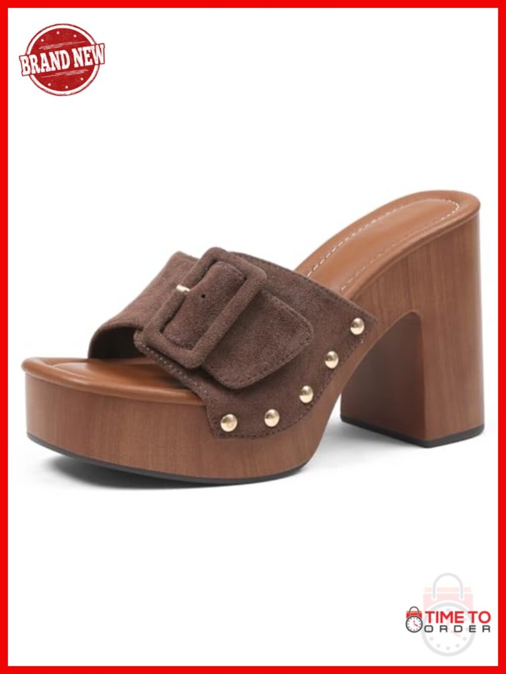 Platform Chunky Heel Sandals Open Toe Block Heeled Slip On Mules
